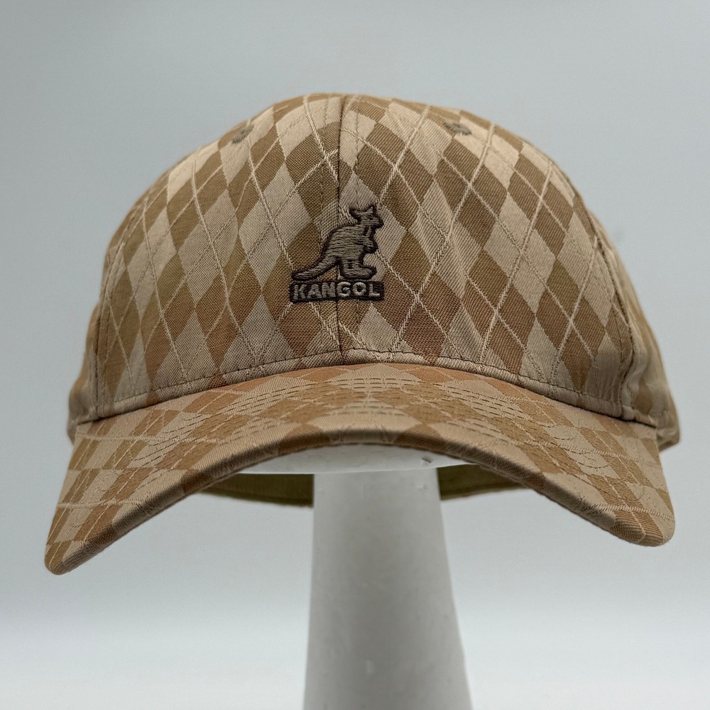 Kangol Contrast Argyle Flexfit Baseball Cap Tan Brown Hat 9907BCHW L/XL